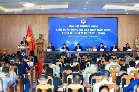 Đại hội thường niên Liên đoàn bóng đá Việt Nam năm 2023 diễn ra vào sáng 15-10 tại Hà Nội - Ảnh: VFF Đại hội thường niên Liên đoàn Bóng đá Việt Nam năm 2023 diễn ra sáng 15-10 tại Hà Nội - Ảnh: VFF