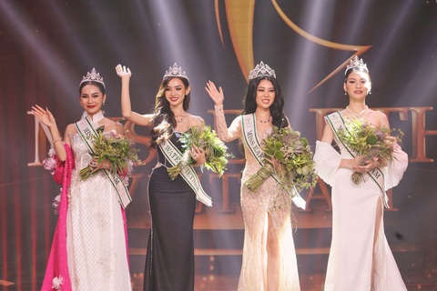 Du học sinh Mỹ - Đỗ Thị Lan Anh đăng quang Miss Earth Vietnam 2023 - Ảnh 1. Top 4 Miss Earth Vietnam 2023: Miss Fire Hoàng Thị Kim Chi, Miss Water Hoàng Thị Yến Nhi, Miss Earth Đỗ Thị Lan Anh và Miss Air Nguyễn Thị Thu Trang