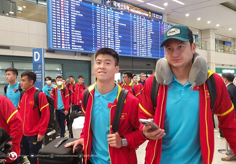 Các cầu thủ tuyển Việt Nam giữ tinh thần tốt trước trận giao hữu với tuyển Hàn Quốc vào ngày 17-10 - Ảnh: VFF Các cầu thủ tuyển Việt Nam giữ tinh thần tốt trước trận giao hữu với tuyển Hàn Quốc vào ngày 17-10 - Ảnh: VFF