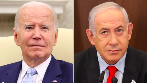 Rộ tin Tổng thống Biden sắp tới Israel - Ảnh 1. Tổng thống Mỹ Joe Biden (trái) và Thủ tướng Israel Benjamin Netanyahu - Ảnh chụp màn hình CNN