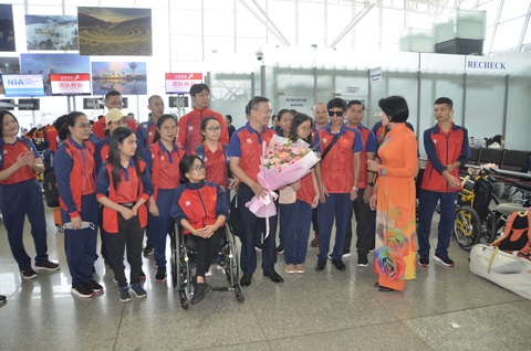 Đoàn thể thao NKT Việt Nam lên đường dự Asian Para Games 4 - Ảnh 3. Đoàn thể thao người khuyết tật Việt Nam lên đường dự Asian Para Games 4 - Ảnh: THÁI DƯƠNG