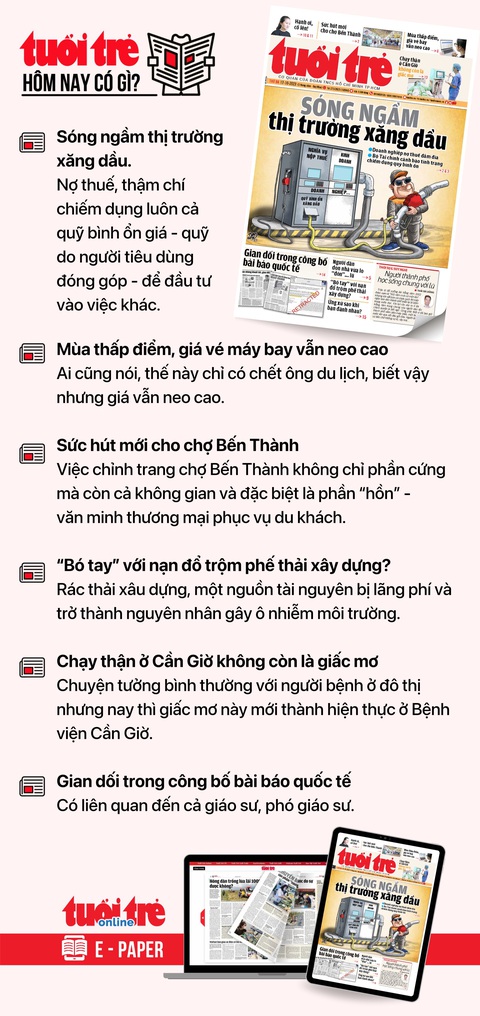 Tin tức sáng 17-10: TP.HCM kiến nghị thành lập khu công nghiệp y - dược; 9 tháng nhập hơn 94.000 ôtô - Ảnh 4. Tin tức đáng chú ý trên Tuổi Trẻ nhật báo ngày 17-10. Để đọc Tuổi Trẻ báo in phiên bản E-paper, mời bạn đăng ký Tuổi Trẻ Sao TẠI ĐÂY
