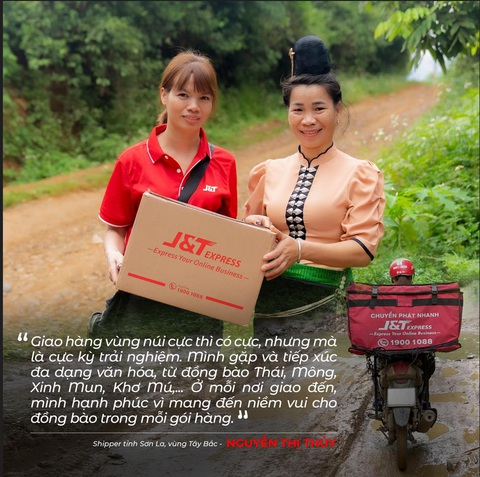 Nữ shipper J&T Express hạnh phúc vì mỗi gói hàng chứa đựng niềm vui - Ảnh 1. Nữ shipper J&T Express hạnh phúc vì mỗi gói hàng chứa đựng niềm vui - Ảnh 1.