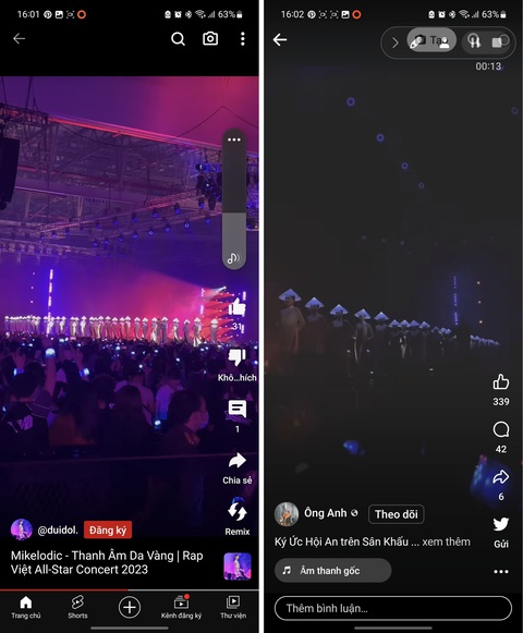 Một số khán giả livestream chương trình Rap Việt All Star Concert 2023 trên TikTok, nên Đảo Ký ức Hội An mới biết - Ảnh: Đảo ký ức Hội An cung cấp (Trong hình, TikToker nói nhầm tên ca khúc là Thanh âm da vàng) Một số khán giả livestream chương trình Rap Việt All Star Concert 2023 trên TikTok nên Đảo Ký Ức Hội An mới thu thập được dữ liệu - Ảnh: Đảo Ký Ức Hội An cung cấp (Trong ảnh, TikToker nói nhầm tên ca khúc là "Thanh âm da vàng")
