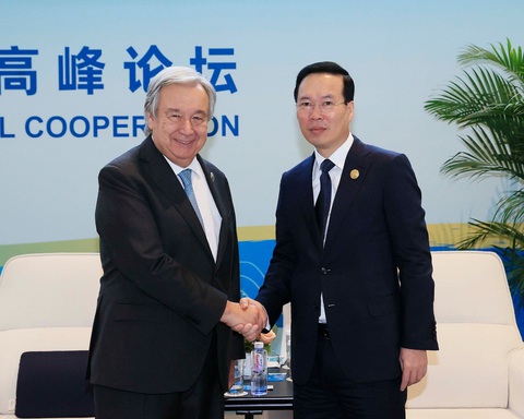 Chủ tịch nước Võ Văn Thưởng gặp Tổng thư ký Liên Hiệp Quốc António Guterres - Ảnh: TTXVN Chủ tịch nước Võ Văn Thưởng gặp Tổng thư ký Liên Hiệp Quốc António Guterres - Ảnh: TTXVN