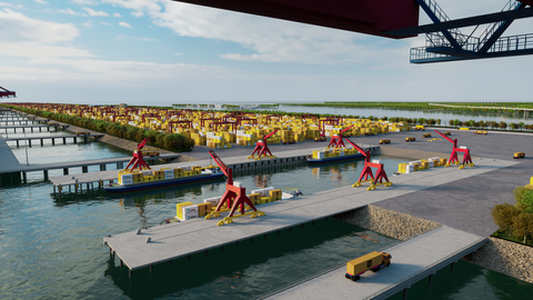 cảng cần giờ - Ảnh 1. Phối cảnh cảng trung chuyển quốc tế Cần Giờ - Ảnh: Portcoast