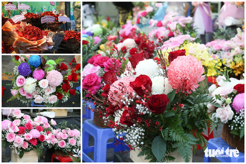 Ảm đạm thị trường hoa tươi 20-10 - Ảnh 2. Dù tung hàng loạt mẫu hoa mới, từ hoa tươi tới hoa giả bắt trend, khách mua tại các cửa hàng vẫn giảm sâu - Ảnh: PHƯƠNG QUYÊN