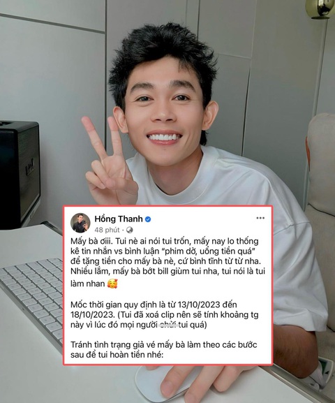 DJ Mie bị netizen đổi tên 'châm biếm' vì phát ngôn của Hồng Thanh - Ảnh 3. Hồng Thanh đăng đàn cam kết hoàn tiến vé để mong ồn ào lắng xuống