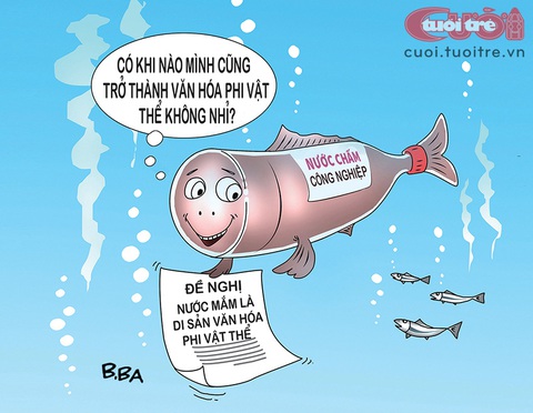Nước chấm 'ăn theo' nước mắm truyền thống - Ảnh 2. Nước chấm công nghiệp mơ được ăn theo di sản văn hóa phi vật thể - Tranh: B.Ba