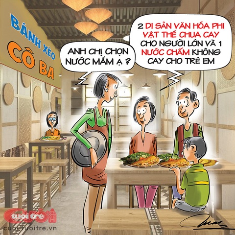 Di sản văn hóa phi vật thể... chua cay - Ảnh 1. Di sản văn hóa phi vật thể... chua cay - Tranh: Đỗ Minh Tuấn