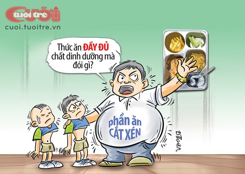 Suất ăn trong trường học: Khuất mắt trông coi - Ảnh 2. Suất ăn đầy đủ dinh dưỡng - Tranh: Đức Thuận