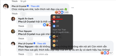 Nhận bão phẫn nộ, Tân Miss Universe Vietnam Bùi Quỳnh Hoa hồi đáp - Ảnh 2. Pha Lê bị thả bão phẫn nộ, phản hồi tiêu cực vì chúc mừng Bùi Quỳnh Hoa