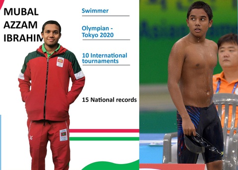 Mubal Azzam Ibrahim của hiện tại (trái) và khi 14 tuổi đại diện cho Maldives tại Asiad 17 năm 2014 - Ảnh: Korea.net Mubal Azzam Ibrahim của hiện tại (trái) và khi 14 tuổi lần đầu đại diện cho Maldives tại Asiad 17 năm 2014 - Ảnh: Korea.net