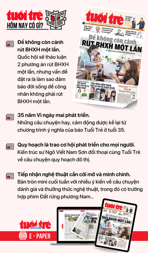 Tin tức chính trên Tuổi Trẻ nhật báo hôm nay 21-10. Để đọc Tuổi Trẻ báo in phiên bản E-paper, mời bạn đăng ký Tuổi Trẻ Sao TẠI ĐÂY Tin tức chính trên Tuổi Trẻ nhật báo hôm nay 21-10. Để đọc Tuổi Trẻ báo in phiên bản E-paper, mời bạn đăng ký Tuổi Trẻ Sao TẠI ĐÂY