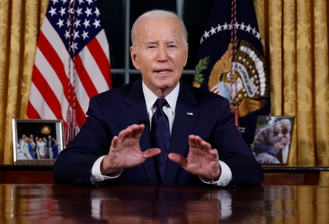 Tổng thống Mỹ Joe Biden phát biểu về tình hình Israel-Hamas ngày 20-10 - Ảnh: REUTERS Tổng thống Mỹ Joe Biden phát biểu về tình hình Israel - Hamas ngày 20-10 - Ảnh: REUTERS
