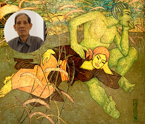 Họa sĩ Phùng Phẩm: 'Người nghèo đào vàng' tìm thấy ngọc - Ảnh 4. Tác phẩm Cuộc gặp ở bến mê của Phùng Phẩm