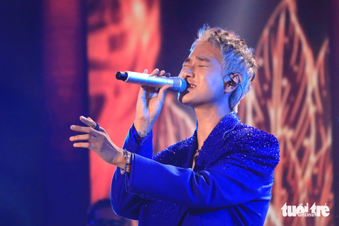Ồn ào chung kết Vietnam Idol: Sơn Tùng vỡ giọng, Xuân Định K.Y bị loại tiếc nuối - Ảnh 1. Quán quân Vietnam Idol 2023 Hà An Huy - Ảnh: PHƯƠNG QUYÊN