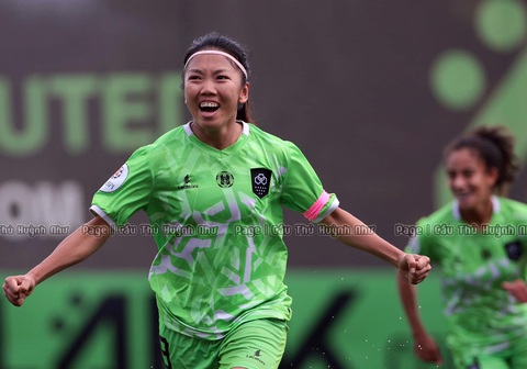 Huỳnh Như cùng tuyển nữ Việt Nam đá vòng loại Olympic - Ảnh 1. Huỳnh Như ăn mừng bàn thắng ở mùa giải mới - Ảnh: FBNV