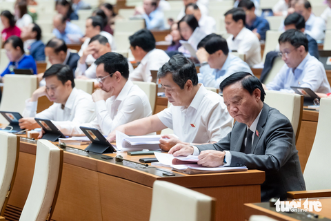 Các đại biểu nghiên cứu báo cáo tại kỳ họp - Ảnh: BÁ SƠN Các đại biểu nghiên cứu báo cáo tại kỳ họp - Ảnh: BÁ SƠN