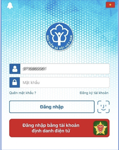 Giao diện ứng dụng VssID cập nhật tính năng đăng nhập bằng VNeID - Ảnh chụp màn hình Giao diện ứng dụng VssID cập nhật tính năng đăng nhập bằng VNeID - Ảnh chụp màn hình