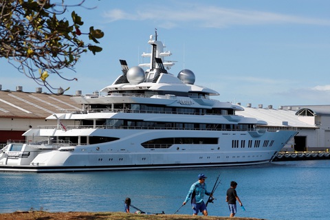 Du thuyền Amadea được Mỹ cho là thuộc kiểm soát của tỉ phú Nga Suleiman Kerimov - Ảnh: REUTERS Du thuyền Amadea được Mỹ cho là thuộc kiểm soát của tỉ phú Nga Suleiman Kerimov - Ảnh: REUTERS