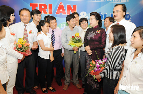 Gia đình Vì ngày mai phát triển hội ngộ và tri ân - Ảnh: T.L. Gia đình Vì ngày mai phát triển hội ngộ và tri ân - Ảnh: T.L.