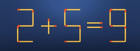 Thử tài IQ: Di chuyển một que diêm để 2+5=9 thành phép tính đúng - Ảnh 1.
