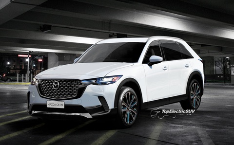 Mazda CX-70 lùi lịch ra mắt năm sau, CX-5 có thể thêm động cơ điện - Ảnh 1. Mazda CX-70 chính thức dời ngày ra mắt từ cuối 2023 tới thời điểm chưa xác định trong 2024 - Ảnh: TopElectricSUV