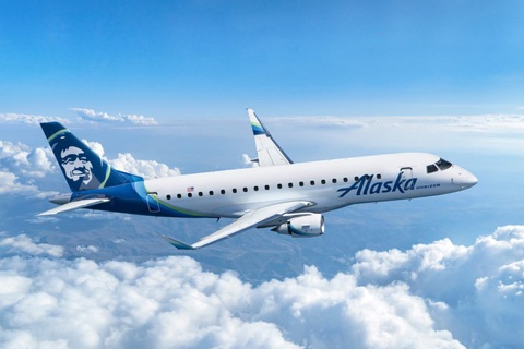 Máy bay Embraer 175 của hãng Alaska Airlines - Ảnh: SKIESMAG.COM Máy bay Embraer 175 của Hãng Alaska Airlines - Ảnh: SKIESMAG.COM