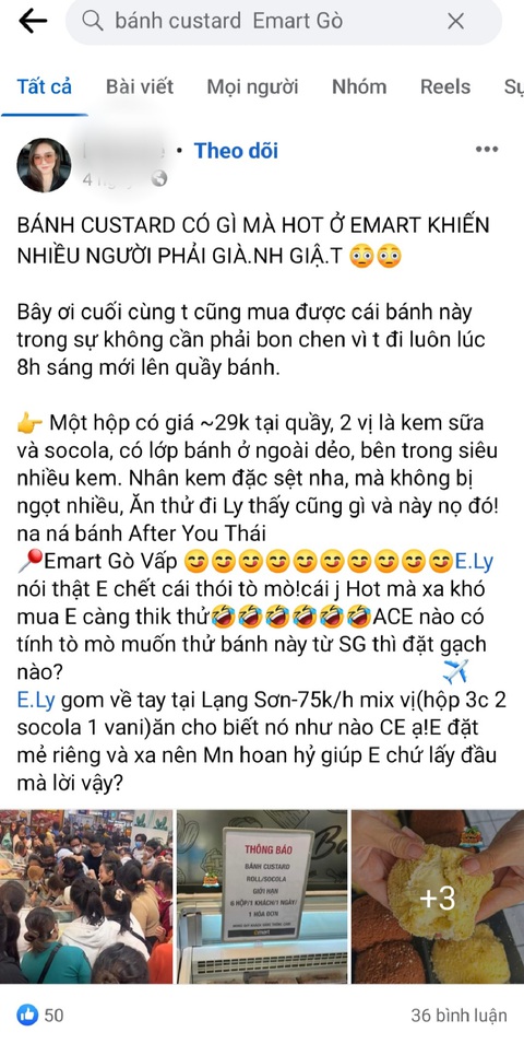 Giành giật mua bánh custard, siêu thị giới hạn mỗi khách chỉ mua 2 hộp/lần - Ảnh 7. Bánh custard đi máy bay ra Bắc được giao bán với giá 75.000 đồng/hộp - Ảnh chụp màn hình