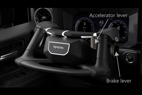 Những làn gió mới tại gian hàng Toyota ở Japan Mobility Show 2023 - Ảnh 26. Cuối cùng, một vô lăng ý tưởng cho xe điện có tên NEO Steer được hãng hé lộ tích hợp cả ga và phanh vào vị trí này - Ảnh: Toyota