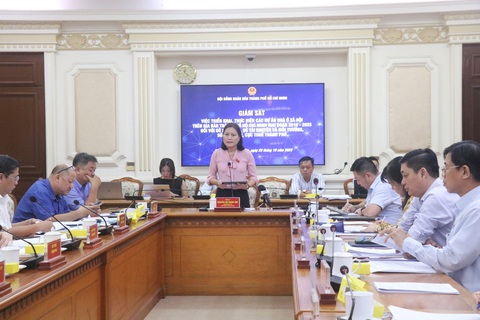 TP.HCM: Kiến nghị lập doanh nghiệp chuyên biệt để đầu tư, quản lý nhà ở xã hội - Ảnh 1. Trưởng Ban Đô thị HĐND TP chủ trì buổi giám sát - Ảnh: CẨM NƯƠNG