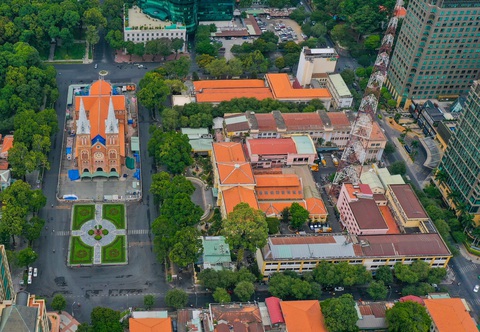 Thu hồi nhà đất công ty VISSAN, giữ lại Bưu điện TP.HCM - Ảnh 5. Nhà đất 125 Hai Bà Trưng nhìn từ trên cao. Trong đó có công trình Bưu điện TP.HCM thuộc danh mục kiểm kê di tích lịch sử - văn hóa - Ảnh: QUANG ĐỊNH
