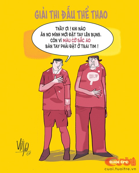 Có thực mới vực được... thể thao - Ảnh 1. Có thực mới vực được thể thao - Tranh: Viiip