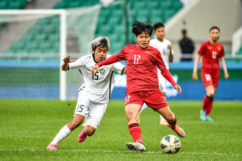 Nữ Việt Nam thua Uzbekistan 0-1 ở vòng loại thứ 2 Olympic 2024 - Ảnh 1. Tuyển nữ Việt Nam bế tắc trước Uzbekistan - Ảnh: AFC