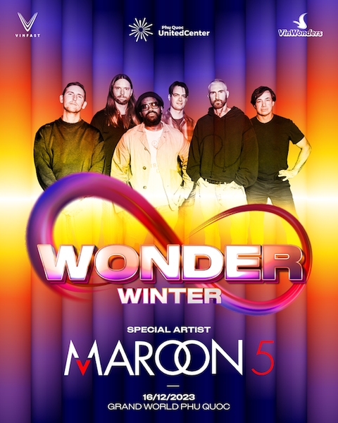 "8Wonder" đưa Maroon 5 đến Phú Quốc United Center - Ảnh 1. Maroon 5 sẽ là ngôi sao chính của 8Wonder Winter Festival mùa thứ 2 - Ảnh: Đ.H