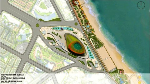 Bác phương án uốn cong đường Trần Phú, lấn bãi biển Nha Trang xây quảng trường - Ảnh 4. Phương án thiết kế đề xuất xây dựng nhà hát, quảng trường Đại Dương trong phạm vi khu đất sân bay Nha Trang cũ, giữ nguyên đường Trần Phú theo hướng đi thẳng và giữ bãi biển Nha Trang, sân bóng đá như hiện nay (Nguồn ảnh: Hồ sơ thiết kế)