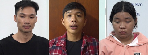 Từ trái sang: Nguyễn Ngọc Mỹ, Lâm Phúc Lợi, Nguyễn Thị Bích Tuyền tại cơ quan công an - Ảnh: Công an cung cấp Từ trái sang: Nguyễn Ngọc Mỹ, Lâm Phúc Lợi, Nguyễn Thị Bích Tuyền tại cơ quan công an - Ảnh: Công an cung cấp