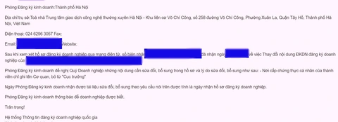Nơi cấp CCCD ghi như thế nào mới không bị bắt bẻ? - Ảnh 1. Phòng Đăng ký kinh doanh TP Hà Nội trả hồ sơ online, đề nghị sửa nơi cấp căn cước công dân thành "Cục Cảnh sát quản lý hành chính về trật tự xã hội"