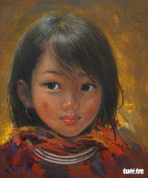 Bùi Văn Tuất “Nhìn Lại” những đôi mắt vùng cao - Ảnh 11. Tác phẩm "Buổi chiều vàng", sơn dầu trên vải