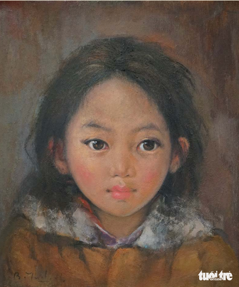Bùi Văn Tuất “Nhìn Lại” những đôi mắt vùng cao - Ảnh 13. Tác phẩm "Chiếc áo ấm", sơn dầu trên vải