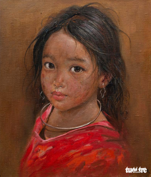 Bùi Văn Tuất “Nhìn Lại” những đôi mắt vùng cao - Ảnh 14. Tác phẩm "Chiếc vòng bạc", sơn dầu trên vải