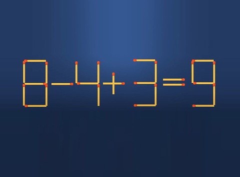 Thử tài IQ: Di chuyển một que diêm để 8-4+3=9 thành phép tính đúng - Ảnh 1.