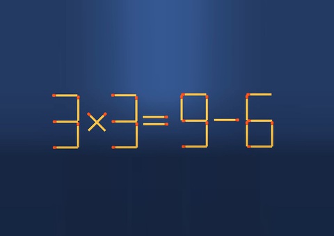 Thử tài IQ: Di chuyển một que diêm để 3x3=9-6 thành phép tính đúng - Ảnh 1.