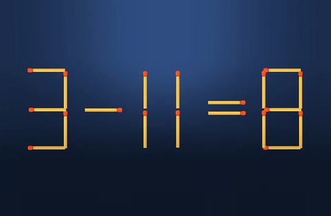 Thử tài IQ: Di chuyển một que diêm để 3-11=8 thành phép tính đúng - Ảnh 1.
