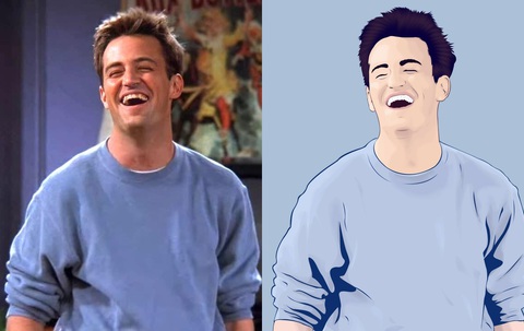 Hình ảnh nhân vật Chandler Bing được khán giả vẽ thành meme nổi tiếng, đại diện cho những câu đùa châm biếm - Ảnh: NBC/KevalDk Hình ảnh nhân vật Chandler Bing được khán giả vẽ thành meme nổi tiếng, đại diện cho những câu đùa châm biếm - Ảnh: NBC/KevalDk