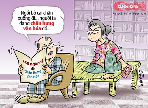 Chấn hưng văn hóa từ... dáng ngồi - Ảnh 1. Tranh: Đức Thuận