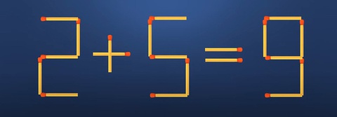 Thử tài IQ: Di chuyển một que diêm để 2+5=9 thành phép tính đúng - Ảnh 1.