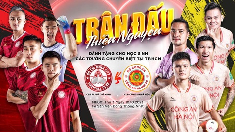 Thủ môn Filip Nguyễn, Văn Thanh đá gây quỹ từ thiện trên sân Thống Nhất - Ảnh 1. Poster quảng cáo cho trận đấu thiện nguyện - Ảnh: HCMFC