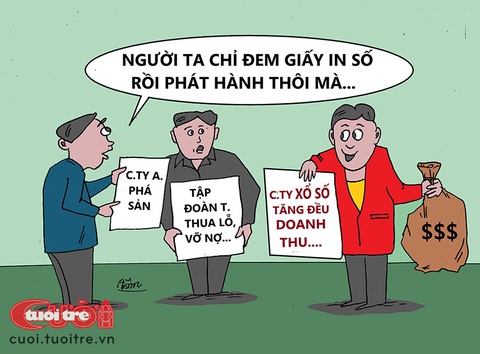 Công ty 'toàn lãi' bất chấp tình hình kinh tế - Ảnh 1. Công ty 'toàn lãi' bất chấp tình hình kinh tế - Tranh: Bùi Thanh Tâm
